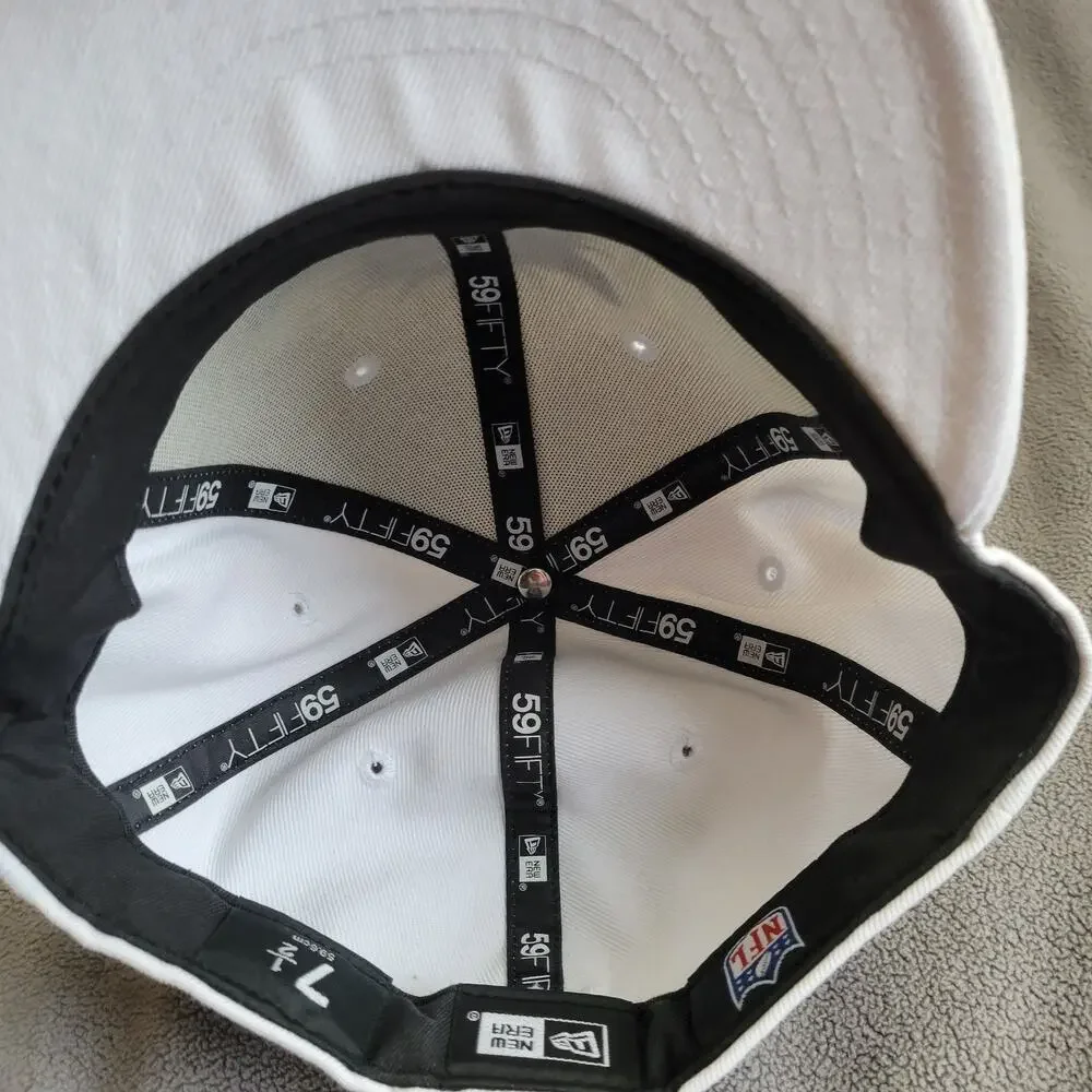 MIAMI DOLPHINS Hat Cap White Fitted One Size 7 5 Embroidered NFL Official